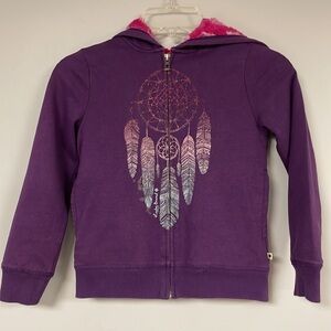 Lucky Brand Purple Dream Catcher,  Soft Pink & White Lining, Hoodie Size S (7/8)